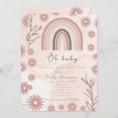 オベビーニュートラルレインボーベビーシャワーボホフローラ 招待状 (正面/裏面)