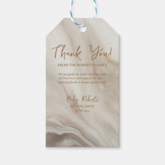 オベビーニュートラル大理石ベビーシャワー好意ギフトラベル ギフトタグ