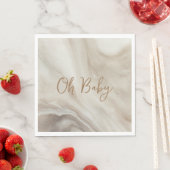 オベビーニュートラル大理石ベビーシャワー紙ナプキンス スタンダードランチョンナプキン (インサイチュ)