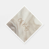 オベビーニュートラル大理石ベビーシャワー紙ナプキンス スタンダードランチョンナプキン (角)