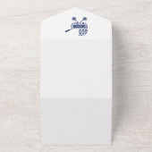 オベビーネイビーダマスクPramベビーシャワー オールインワン招待状 (外側)