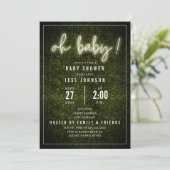 オベビーネオンボクウッドニュートラルベビーシャワー 招待状 (スタンド正面)