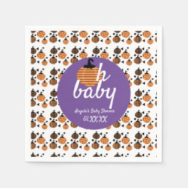 オベビーハロウィーン紙吹雪カボチャ赤ちゃんシャワー スタンダードカクテルナプキン