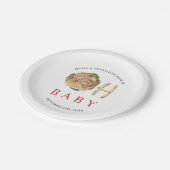 オベビーハンバーガーとフライスCo Edベビーシャワー ペーパープレート (アングル)