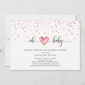 オベビーハートニュートラルベビーシャワー 招待状 (正面)