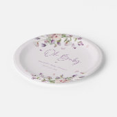 オベビーバタフライガーデンフローラベビーシャワー ペーパープレート (アングル)