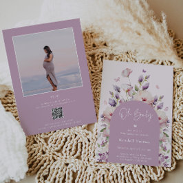 オベビーバタフライガーデンベビーシャワー 招待状