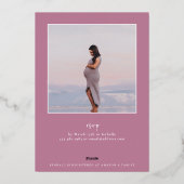 オベビーバタフライガーデンベビーシャワー 箔招待状 (裏面)