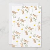 オベビーバニーベビーシャワーガール招待状 招待状 (裏面)