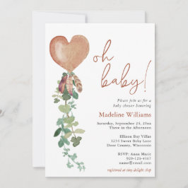 オベビーバルーンユーカリプトゥステラコッタベビーシャワー 招待状