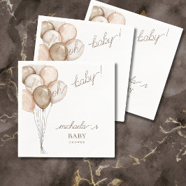 オベビーバルーンBohoベビーシャワー スタンダードカクテルナプキン