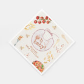 オベビーパスタ&おしゃれなピンクガール赤ちゃんシャワー スタンダードランチョンナプキン (角)