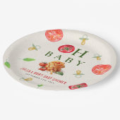 オベビーパスタ&おしゃれなベビーシャワー ペーパープレート (アングル)
