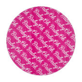 オベビーパーソナライズされたピンク女の子らしい女の子 カッティングボード (正面)