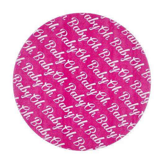 オベビーパーソナライズされたピンク女の子らしい女の子 カッティングボード (正面)