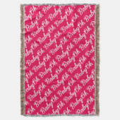 オベビーパーソナライズされたピンク女の子らしい女の子 スローブランケット (正面縦)