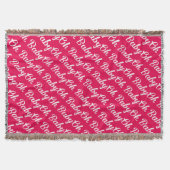 オベビーパーソナライズされたピンク女の子らしい女の子 スローブランケット (正面)