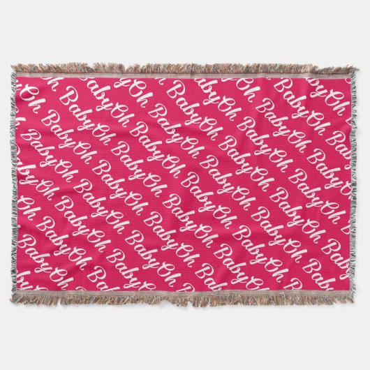 オベビーパーソナライズされたピンク女の子らしい女の子 スローブランケット (正面)