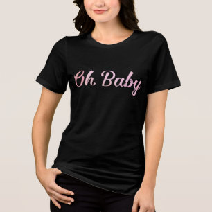 オベビーパーソナライズされたピンク女の子らしい女の子 トライブレンドTシャツ