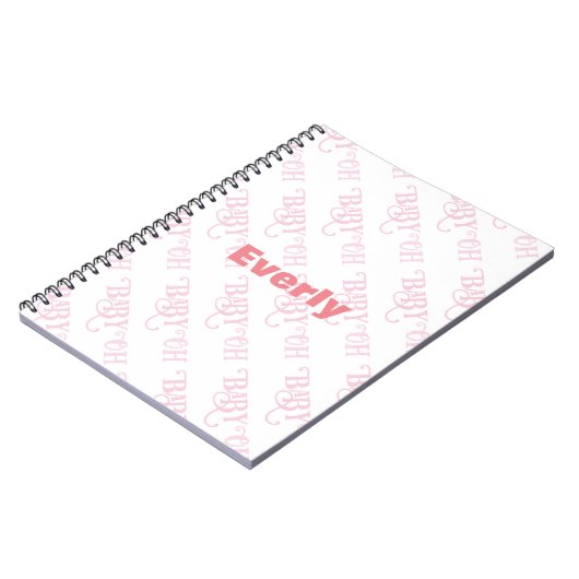 オベビーパーソナライズされたピンク女の子らしい女の子 ノートブック (左側)