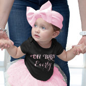 オベビーパーソナライズされたピンク女の子らしい女の子 ベビーボディスーツ