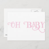 オベビーパーソナライズされたピンク女の子らしい女の子 ポストカード (正面/裏面)