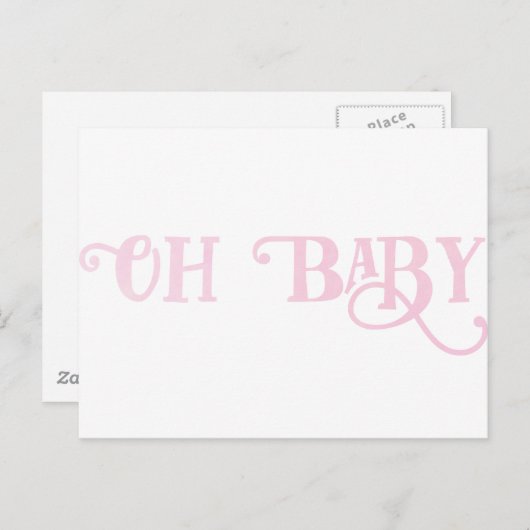 オベビーパーソナライズされたピンク女の子らしい女の子 ポストカード (正面/裏面)