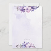 オベビーパープルベビー物干し女の子ベビーシャワー 招待状 (裏面)