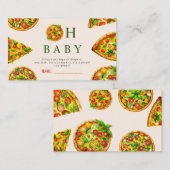 オベビーピザトマトオリビアグリーンベビーシャワー エンクロージャーカード (正面/裏面)