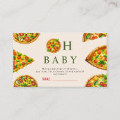 オベビーピザトマトオリビアグリーンベビーシャワー エンクロージャーカード (正面)