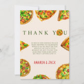 オベビーピザトマトオリビアグリーンベビーシャワー サンキューカード (正面)