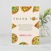 オベビーピザトマトオリビアグリーンベビーシャワー サンキューカード (スタンド正面)