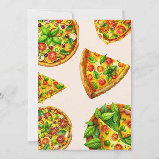 オベビーピザトマトオリビアグリーンベビーシャワー サンキューカード (裏面)