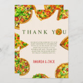 オベビーピザトマトオリビアグリーンベビーシャワー サンキューカード (正面/裏面)
