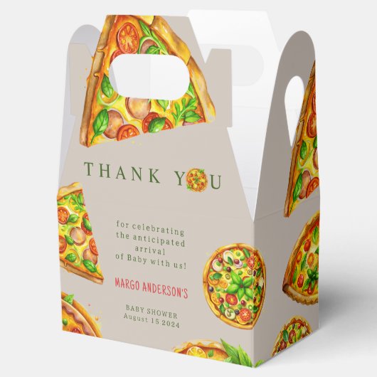 オベビーピザトマトオリビアグリーンベビーシャワー フェイバーボックス (オープン)