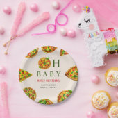 オベビーピザトマトオリビアグリーンベビーシャワー ペーパープレート (パーティー)