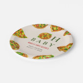 オベビーピザトマトオリビアグリーンベビーシャワー ペーパープレート (アングル)