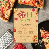 オベビーピザパシファイヤーベビークールシャワー 招待状