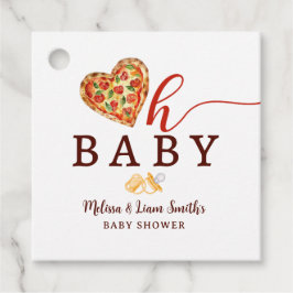オベビーピザベビーシャワーメッセージカード – 食テーマ フェイバータグ