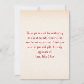 オベビーピザ+おしゃれな赤ちゃんシャワー サンキューカード (裏面)