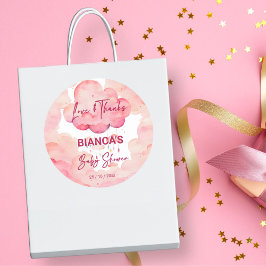 オベビーピンクお洒落の雲の赤ちゃんシャワー賛成 ラウンドシール