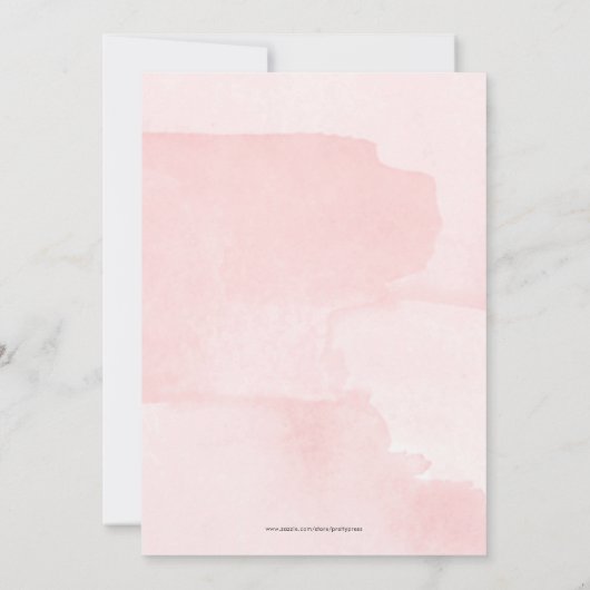 オベビーピンクと金ゴールドベビーシャワー招待状 招待状 (裏面)