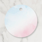 オベビーピンクと青の手でレターベビーシャワー フェイバータグ (裏面)