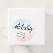 オベビーピンクと青の手でレターベビーシャワー フェイバータグ (インサイチュ)