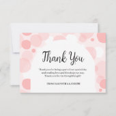 オベビーピンクアーチ水玉模様ガールベビーシャワー サンキューカード (正面)