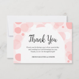 オベビーピンクアーチ水玉模様ガールベビーシャワー サンキューカード