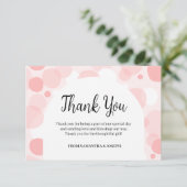 オベビーピンクアーチ水玉模様ガールベビーシャワー サンキューカード (スタンド正面)