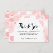オベビーピンクアーチ水玉模様ガールベビーシャワー サンキューカード (正面/裏面)