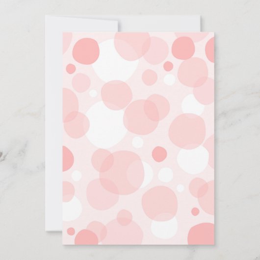 オベビーピンクアーチ水玉模様ガールベビーシャワー 招待状 (裏面)