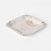 オベビーピンクカボチャフローラシックな赤ちゃんシャワー ペーパープレート (傾斜あり)